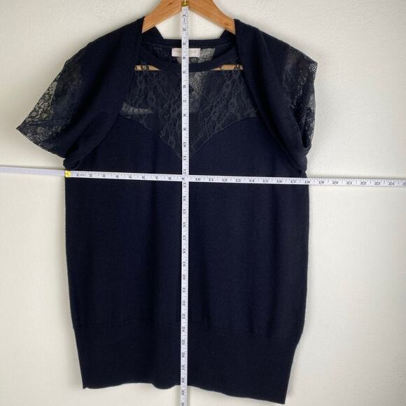Ramy Brooke Lindsay Sweater Size L Black Lace Cashmere Blend Party Romantic - Picture 16 of 16